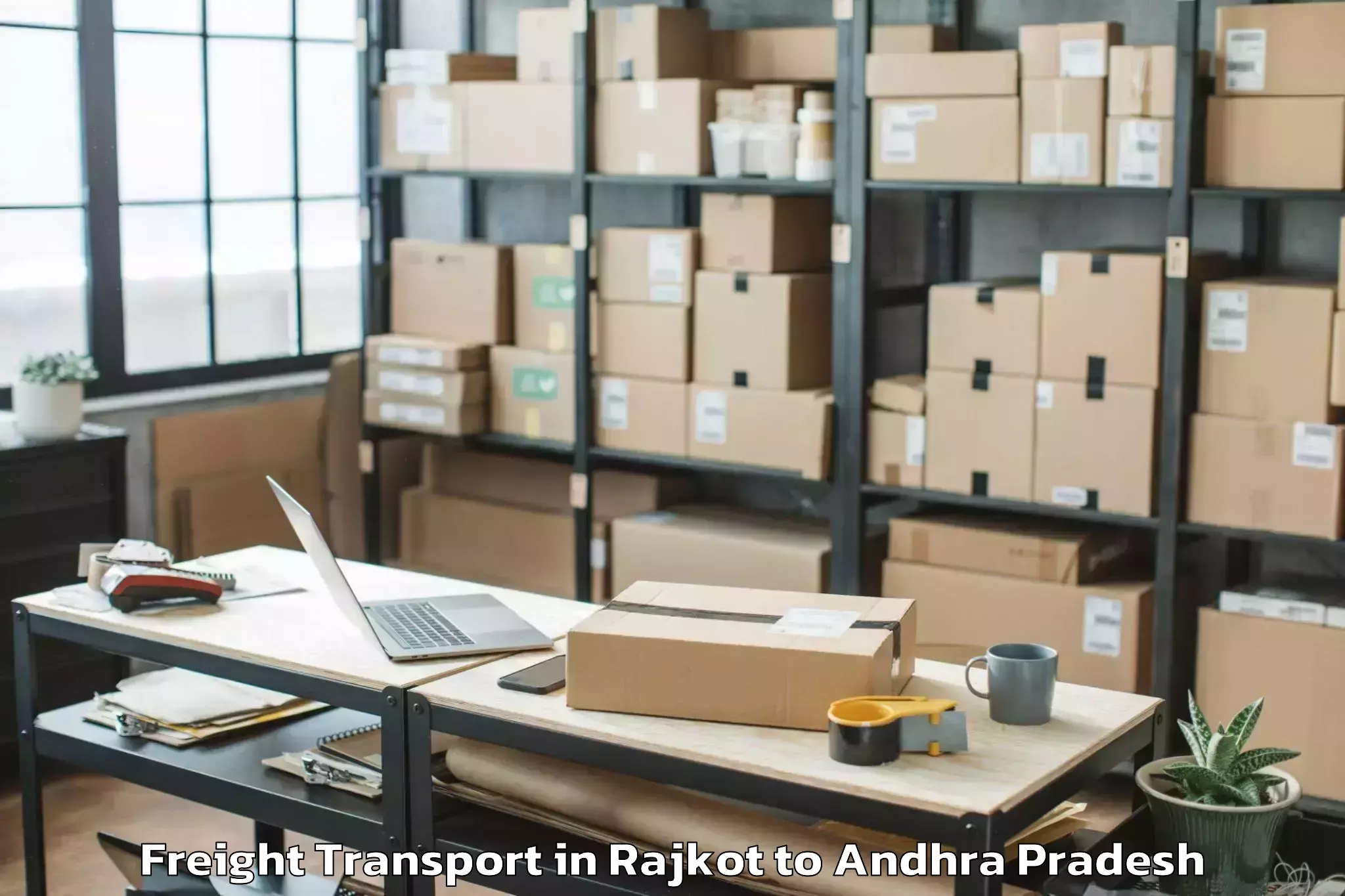 Leading Rajkot to Buchinaidu Kandriga Freight Transport Provider